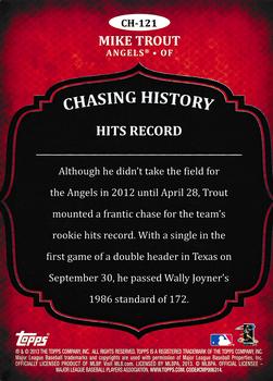 2013 Topps Update - Chasing History #CH-121 Mike Trout Back