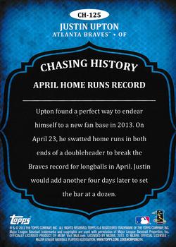 2013 Topps Update - Chasing History #CH-125 Justin Upton Back