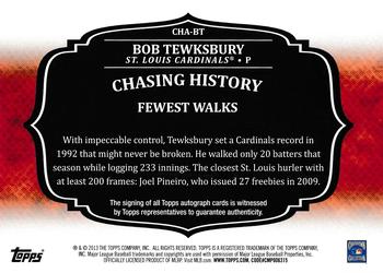 2013 Topps Update - Chasing History Autographs #CHA-BT Bob Tewksbury Back