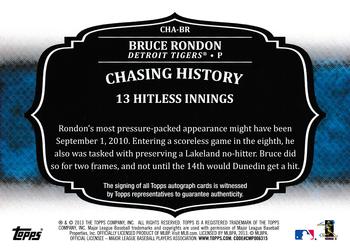 2013 Topps Update - Chasing History Autographs #CHA-BR Bruce Rondon Back