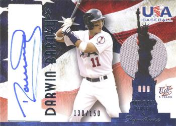 2006-07 USA Baseball Box Set  - Signatures Jersey Blue #AJ-8 Darwin Barney Front