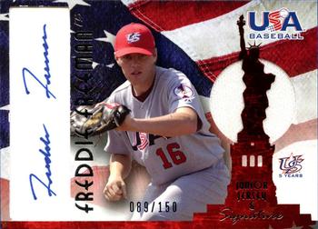2006-07 USA Baseball Box Set  - Signatures Jersey Blue #AJ-37 Freddie Freeman Front