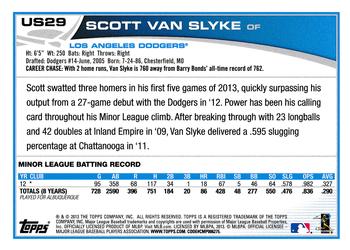 2013 Topps Update - Blue #US29 Scott Van Slyke Back