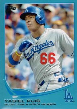 2013 Topps Update - Blue #US46 Yasiel Puig Front