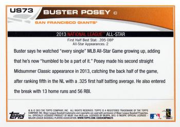 2013 Topps Update - Blue #US73 Buster Posey Back