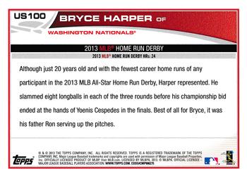 2013 Topps Update - Blue #US100 Bryce Harper Back
