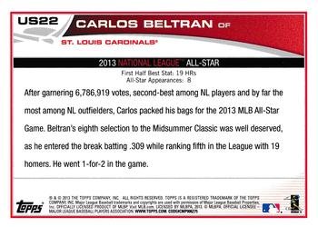 2013 Topps Update - Blue #US22 Carlos Beltran Back