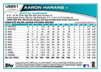 2013 Topps Update - Blue #US251 Aaron Harang Back