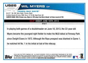 2013 Topps Update - Blue #US26 Wil Myers Back