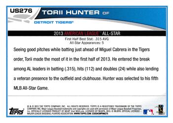 2013 Topps Update - Blue #US276 Torii Hunter Back