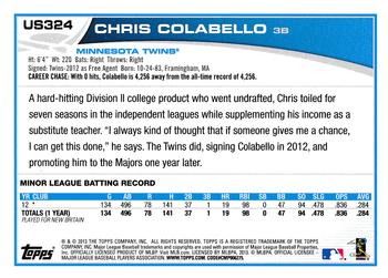 2013 Topps Update - Blue #US324 Chris Colabello Back