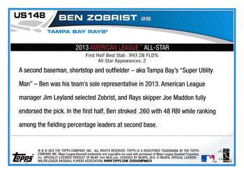 2013 Topps Update - Red #US148 Ben Zobrist Back