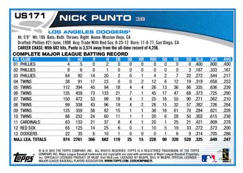 2013 Topps Update - Red #US171 Nick Punto Back