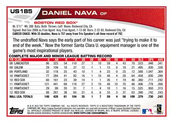 2013 Topps Update - Red #US185 Daniel Nava Back