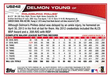 2013 Topps Update - Red #US242 Delmon Young Back