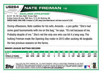 2013 Topps Update - Red #US264 Nate Freiman Back