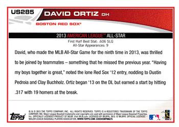 2013 Topps Update - Red #US285 David Ortiz Back