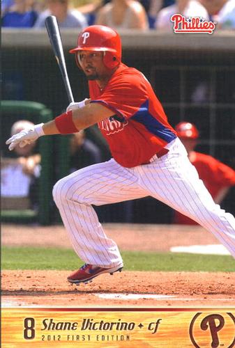 2012 Philadelphia Phillies Photocards 1st Edition #NNO Shane Victorino Front