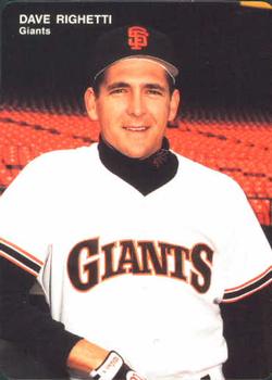 1993 Mother's Cookies San Francisco Giants #10 Dave Righetti Front