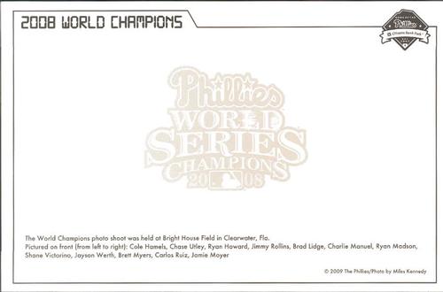 2009 Philadelphia Phillies Photocards #35 2008 World Champions Back