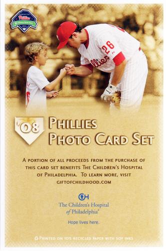 2008 Philadelphia Phillies Photocards #NNO Header Card Front