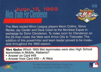1994 Spectrum The Miracle of '69 #38 Donn Clendenon/Mets Trade for Back