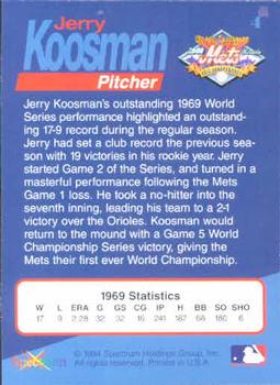 1994 Spectrum The Miracle of '69 #4 Jerry Koosman Back