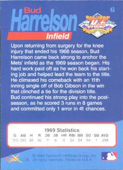 1994 Spectrum The Miracle of '69 #6 Bud Harrelson Back