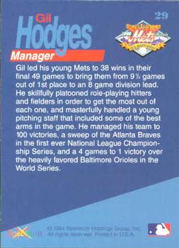1994 Spectrum The Miracle of '69 #29 Gil Hodges Back