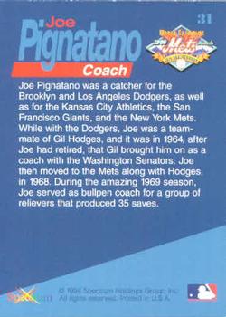 1994 Spectrum The Miracle of '69 #31 Joe Pignatano Back