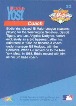 1994 Spectrum The Miracle of '69 #33 Eddie Yost Back