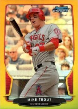 2013 Bowman Chrome - Yellow Refractors #50 Mike Trout Front