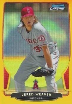 2013 Bowman Chrome - Yellow Refractors #63 Jered Weaver Front