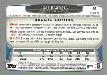 2013 Bowman Chrome - Green Refractors #90 Jose Bautista Back