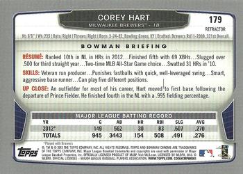 2013 Bowman Chrome - Green Refractors #179 Corey Hart Back