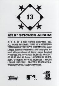 2014 Topps Stickers #13 Will Middlebrooks Back