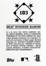 2014 Topps Stickers #103 Dexter Fowler Back