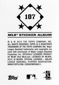2014 Topps Stickers #107 Jonathan Villar Back
