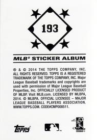 2014 Topps Stickers #193 Cole Hamels Back