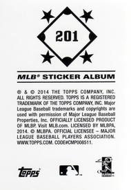 2014 Topps Stickers #201 Phillie Phanatic Back