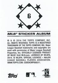 2014 Topps Stickers #6 Chris Tillman Back