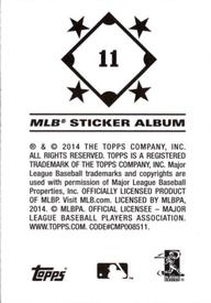 2014 Topps Stickers #11 Jon Lester Back