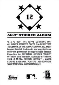 2014 Topps Stickers #12 Xander Bogaerts Back