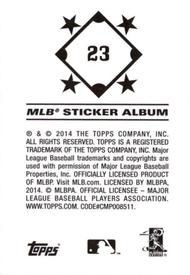 2014 Topps Stickers #23 Mark Teixeira Back