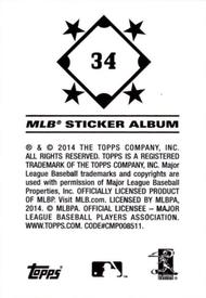 2014 Topps Stickers #34 Evan Longoria Back