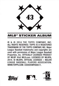 2014 Topps Stickers #43 Jose Reyes Back