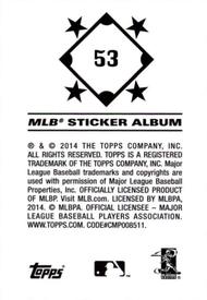 2014 Topps Stickers #53 Adam Dunn Back