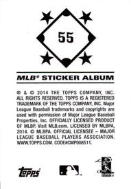 2014 Topps Stickers #55 Nick Swisher Back