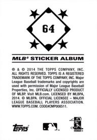 2014 Topps Stickers #64 Austin Jackson Back