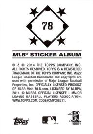 2014 Topps Stickers #78 Billy Butler Back